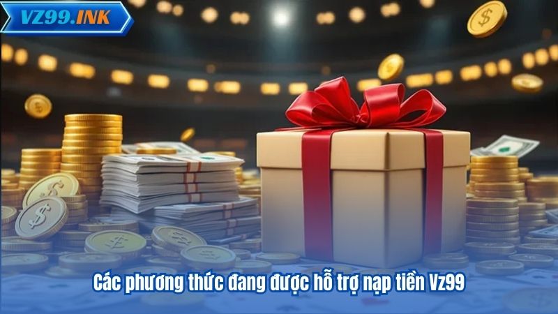 Các phương thức đang được hỗ trợ nạp tiền Vz99